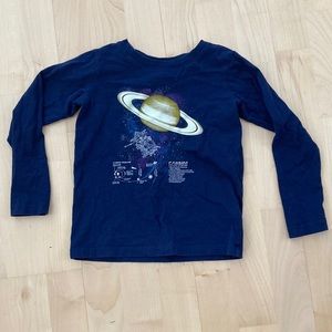 🎉 5 for $20 🎉 Land’s End Saturn T-Shirt Kids 4 Navy Blue Cassini STEM